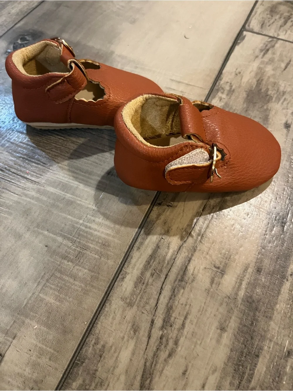 Brown Faux Leather Baby Mary Jane Shoes 6-12 Months